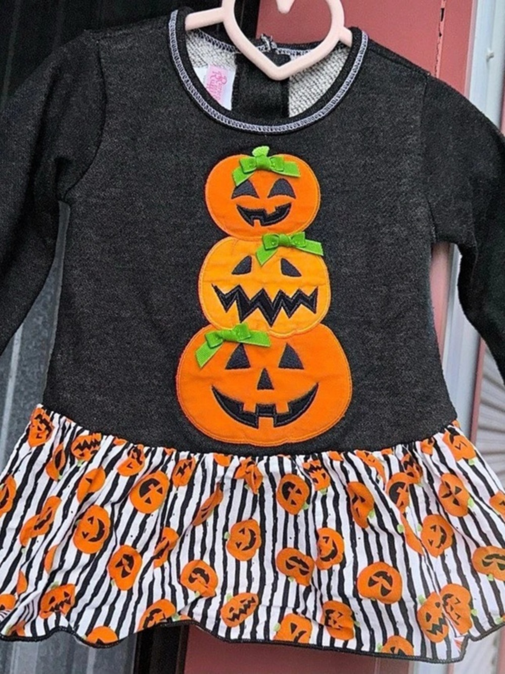 Ricrac & Ruffles Pumpkin Halloween Dress Girls Size 2T Like New